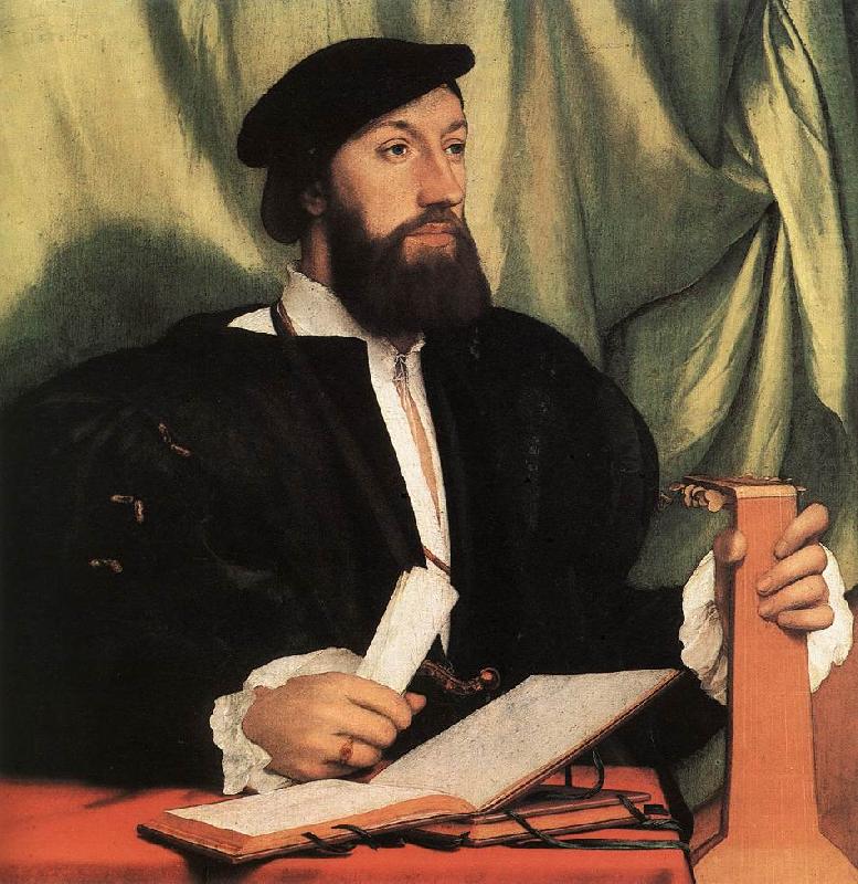 Unknown Gentleman with Music Books and Lute sf, HOLBEIN, Hans the Younger